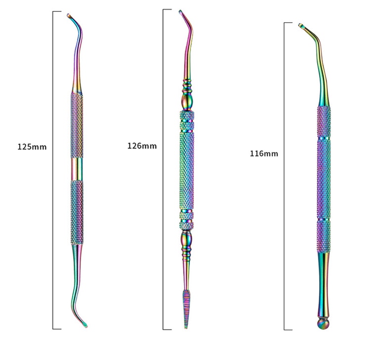 Multi-Type Rainbow Stainless Steel Nail Art Tools Cuticle Pusher Dead Skin Fork Gel Remover Nipper Tweezer Pedicure Manicure Set