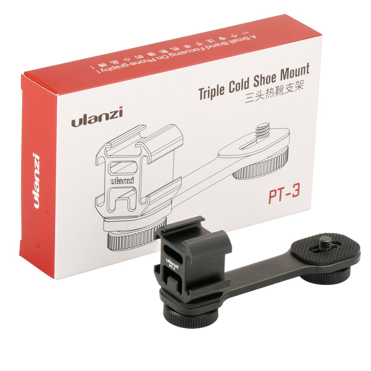 Triple Cold Shoe Mount Microphone Led Video Light Set for DJI OSMO Mobile 2 Zhiyun Smooth 4/Feiyu Vimble 2 Gimbal Stabilizer