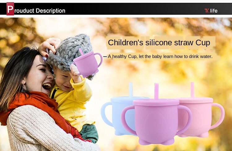 Baby Feeding Cups Baby Learning Baby Drinkware  silicone Sippy Cups For Toddlers & Kids With Silicone Sippy Cup Lids Solid