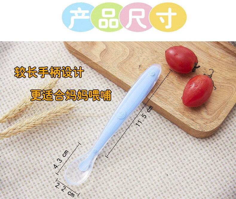 Safe Food Grade Silicone Baby Spoons Feeding Dishes Tableware For Children Flatware Cutlery Soup Ladle