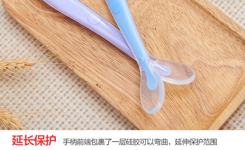 Safe Food Grade Silicone Baby Spoons Feeding Dishes Tableware For Children Flatware Cutlery Soup Ladle