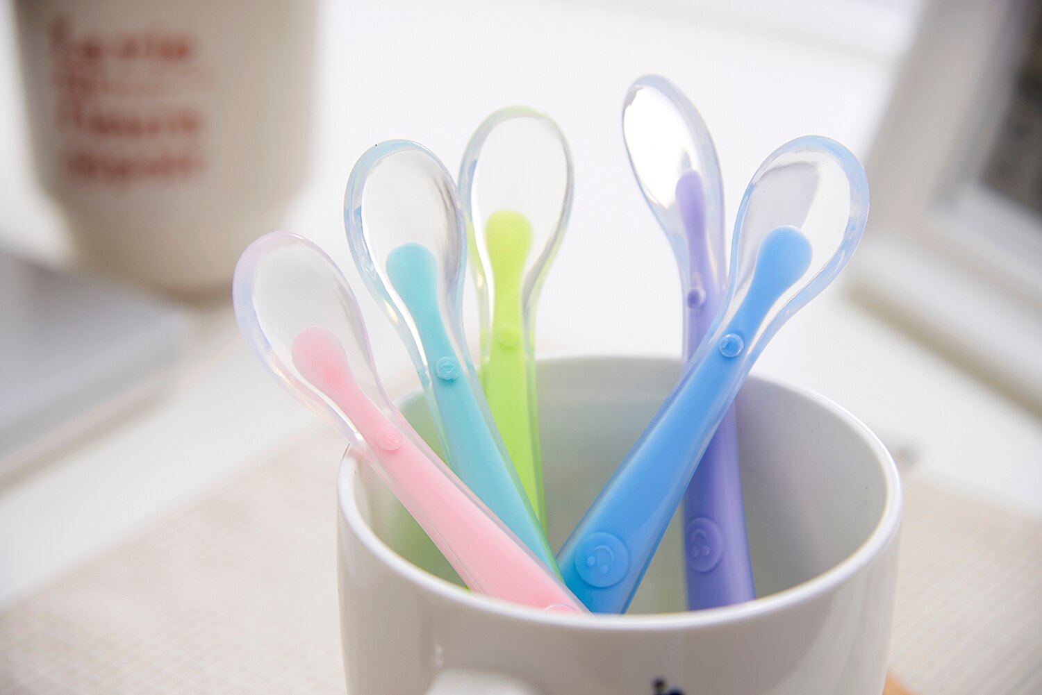 Safe Food Grade Silicone Baby Spoons Feeding Dishes Tableware For Children Flatware Cutlery Soup Ladle