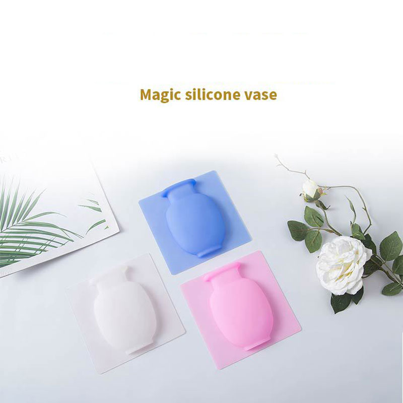 Silicone Additive Sticky Vase Easy Removable Wall And Fridge Magic Flower Plant Vases DIY Home Decoration Accessories