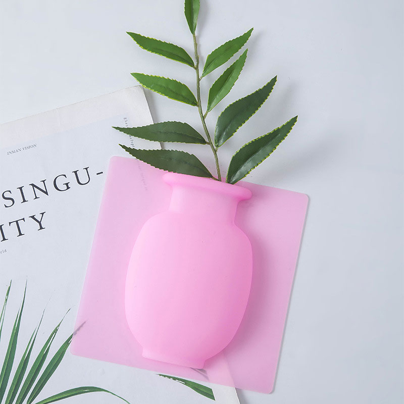 Silicone Additive Sticky Vase Easy Removable Wall And Fridge Magic Flower Plant Vases DIY Home Decoration Accessories