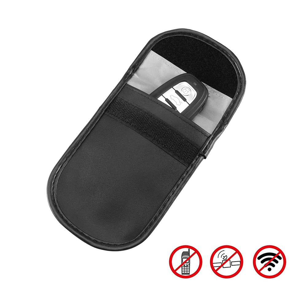 Black Oxford Cloth Car Key Signal Blocker Case Faraday Bag Signal Blocking Shield For Car Keys Blocking Wifi/GSM/LTE/NFC