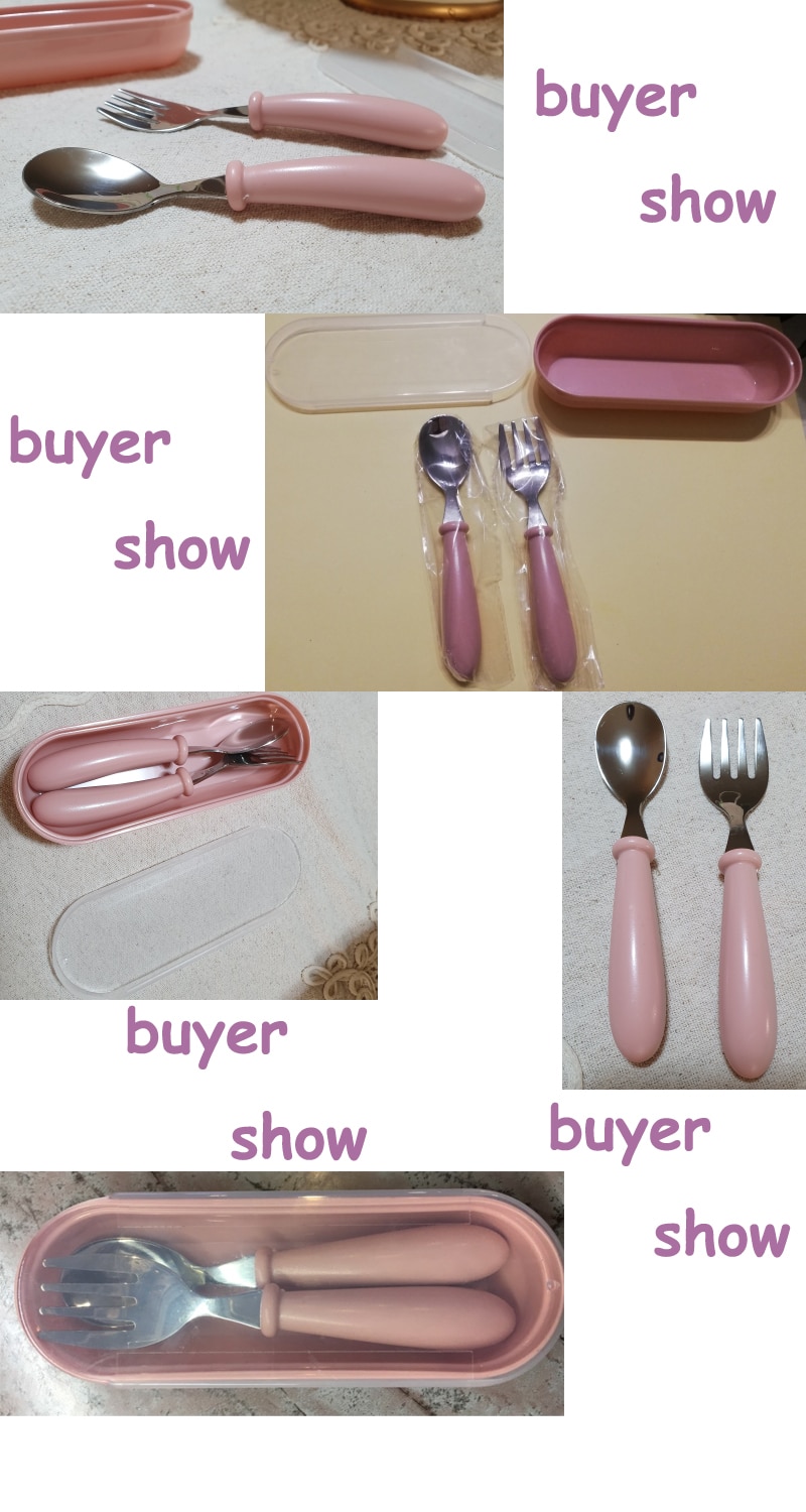 Baby Gadgets Tableware Set Children Utensil Stainless Steel Toddler Dinnerware Cutlery Cartoon Infant Food Feeding Spoon Fork