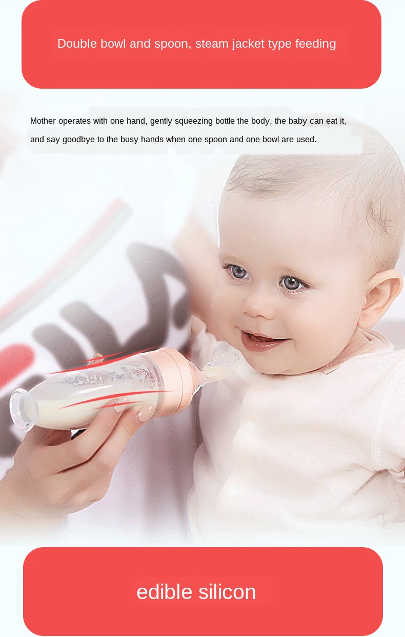 Silicone Baby's Feeding Spoon Silicone Food Supplement Children's Rice Paste Bottle