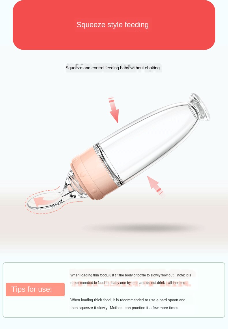 Silicone Baby's Feeding Spoon Silicone Food Supplement Children's Rice Paste Bottle