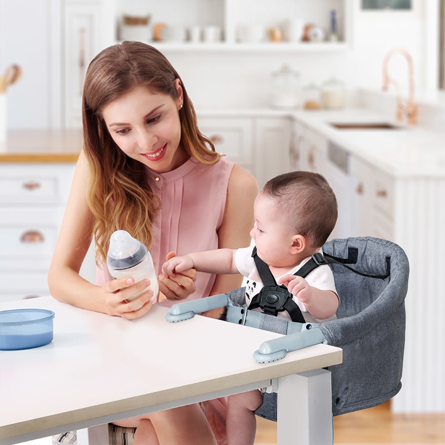 Orzbow Portable Baby Highchair Foldable Feeding Chair Seat Booster Safety Belt Dinning Hook-on Chair Harness Baby Seat For Table