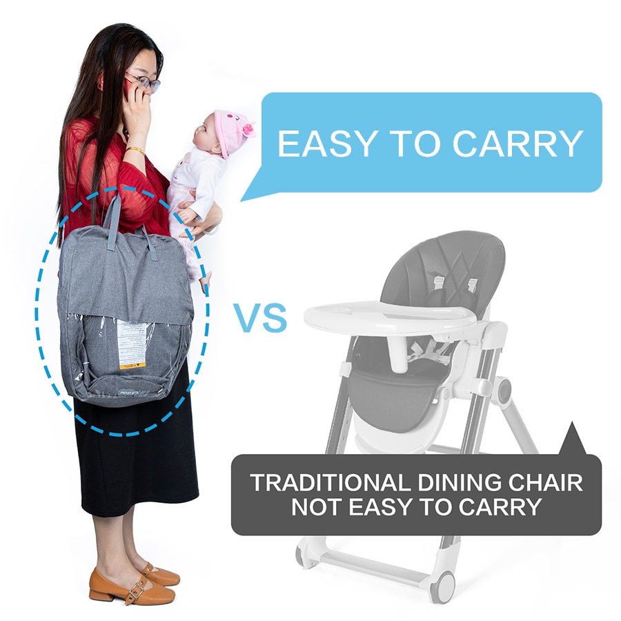 Orzbow Portable Baby Highchair Foldable Feeding Chair Seat Booster Safety Belt Dinning Hook-on Chair Harness Baby Seat For Table