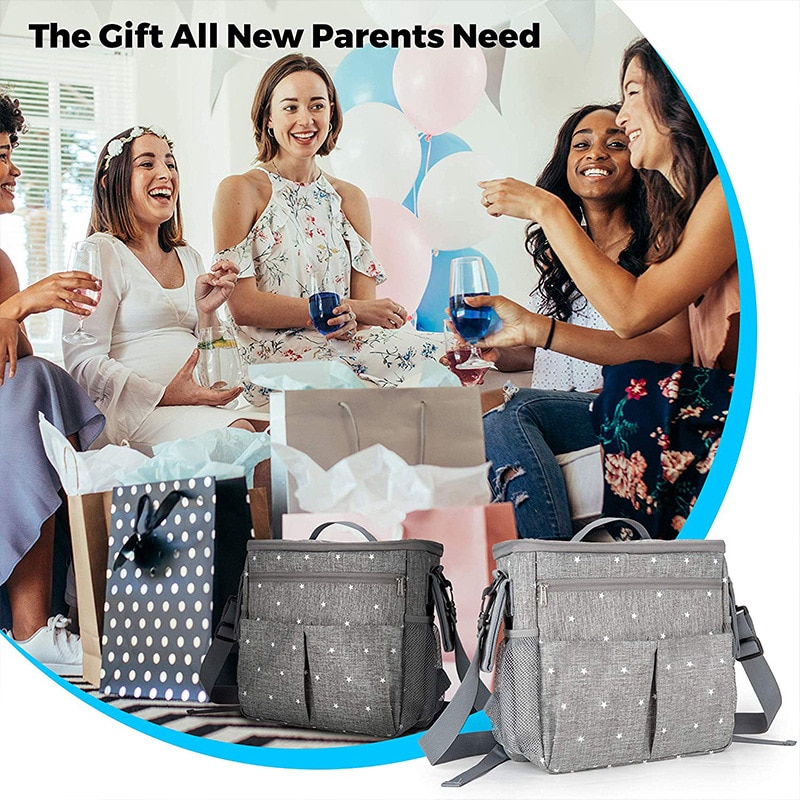 MOTOHOOD Baby Diaper Bags For Mom Backpack Fashion Star Maternity Bag Stroller Bag Multifunctional Nappy Bag For Mummy