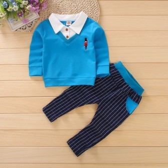 Autumn Children's Sets Boy Long Sleeves Outfits Clothing Kids Baby Boys Casual Outfit Suits Clothes T-shirt + Trousers
