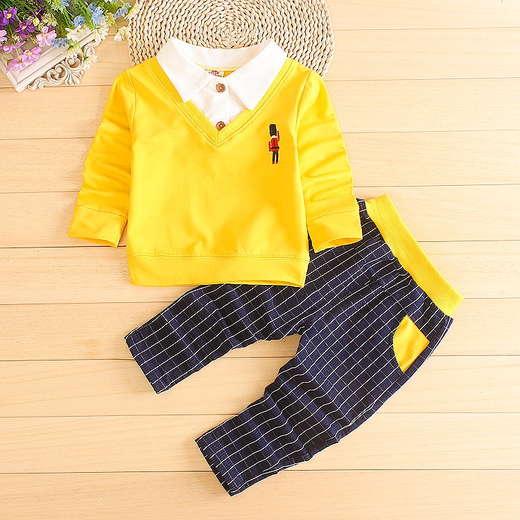 Autumn Children's Sets Boy Long Sleeves Outfits Clothing Kids Baby Boys Casual Outfit Suits Clothes T-shirt + Trousers