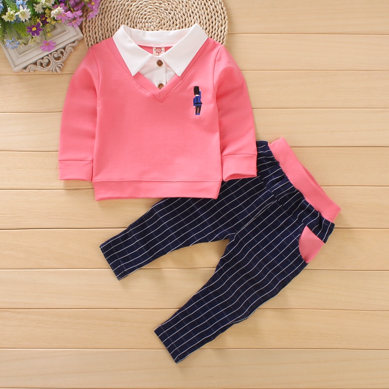 Autumn Children's Sets Boy Long Sleeves Outfits Clothing Kids Baby Boys Casual Outfit Suits Clothes T-shirt + Trousers