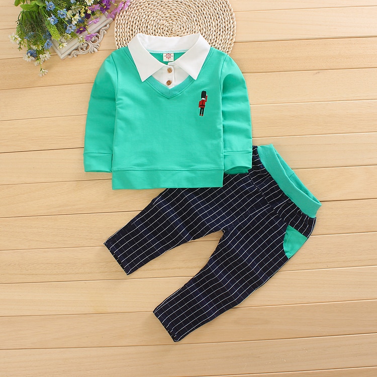 Autumn Children's Sets Boy Long Sleeves Outfits Clothing Kids Baby Boys Casual Outfit Suits Clothes T-shirt + Trousers
