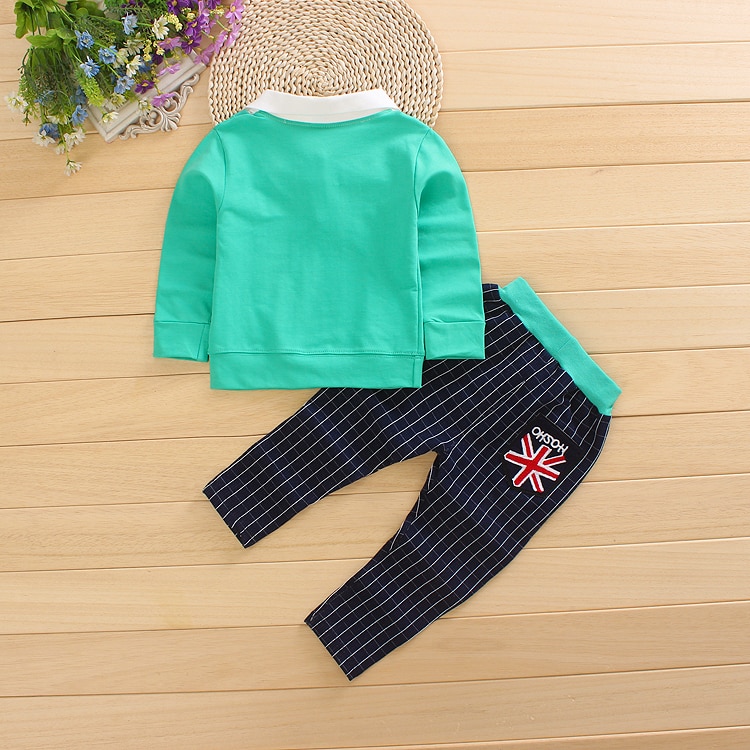 Autumn Children's Sets Boy Long Sleeves Outfits Clothing Kids Baby Boys Casual Outfit Suits Clothes T-shirt + Trousers
