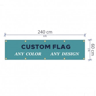 Custom Flag Cheap 2x8 FT Flying Banner Printing Any Size 100D Polyester Fabric Copper Grommets,Free Shipping