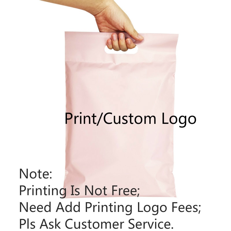 50Pcs/Lot Mail Bags Printed Poly Mailer Packaging Envelopes With Self Seal Courier Storage Bags Clothes Mailers With Handle