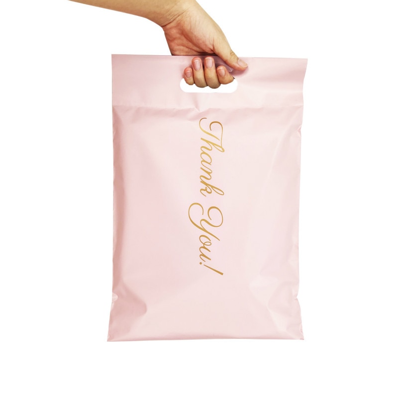 50Pcs/Lot Mail Bags Printed Poly Mailer Packaging Envelopes With Self Seal Courier Storage Bags Clothes Mailers With Handle