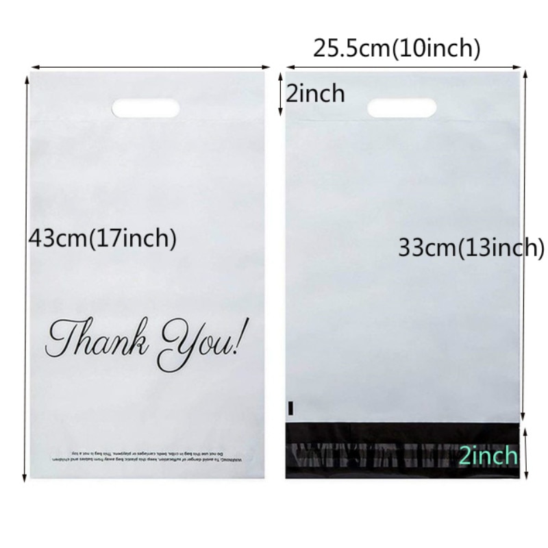 50Pcs/Lot Mail Bags Printed Poly Mailer Packaging Envelopes With Self Seal Courier Storage Bags Clothes Mailers With Handle