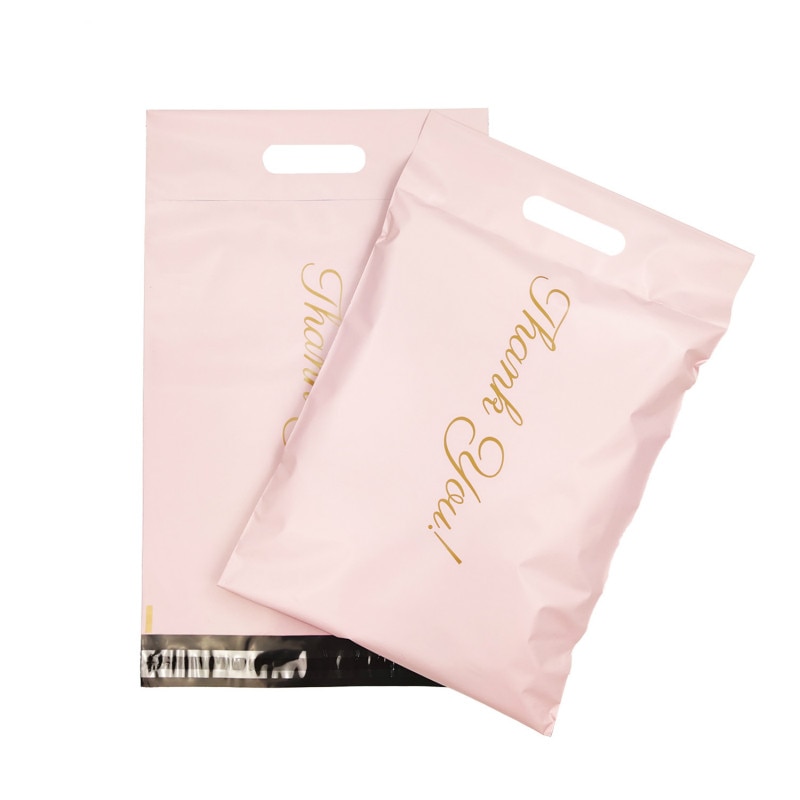 50Pcs/Lot Mail Bags Printed Poly Mailer Packaging Envelopes With Self Seal Courier Storage Bags Clothes Mailers With Handle