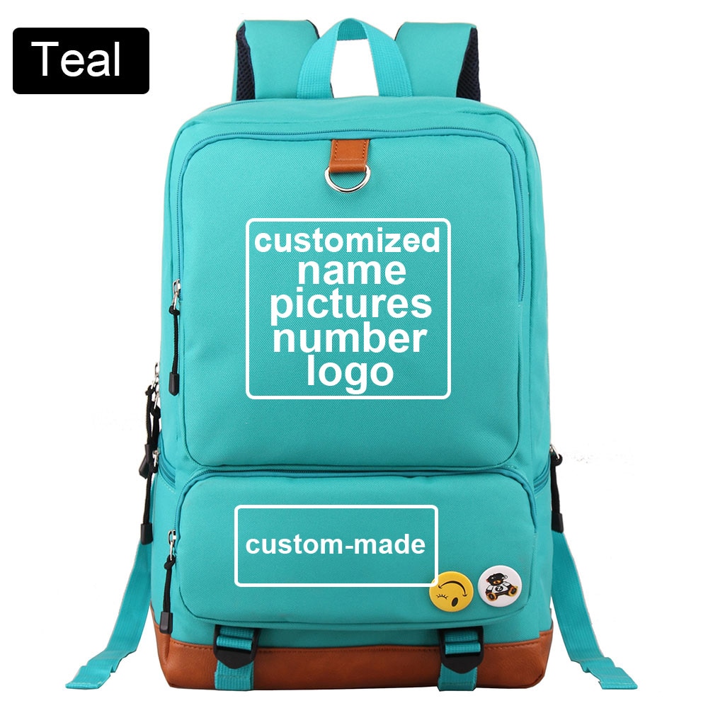 Customized Print DIY Your like Photo or Logo Boy Girl School bag Women Bagpack Teenagers  Canvas Men Student Backpack Packsack