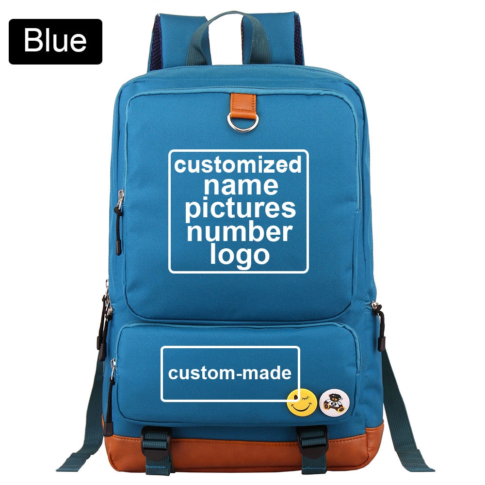 Customized Print DIY Your like Photo or Logo Boy Girl School bag Women Bagpack Teenagers  Canvas Men Student Backpack Packsack