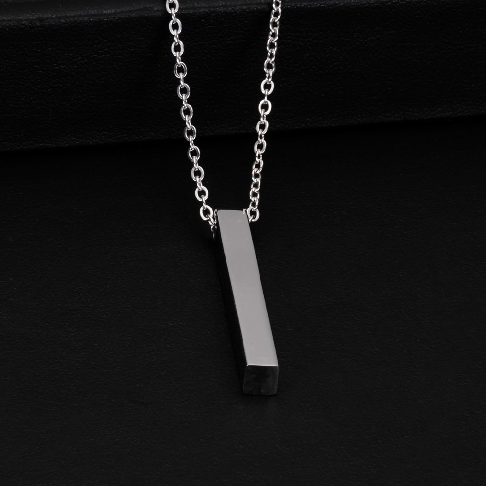Four Sides Engraving Square Pendant Necklaces New Custom Name Necklace Stainless Steel Pendant Gift Jewelry For Women/Men