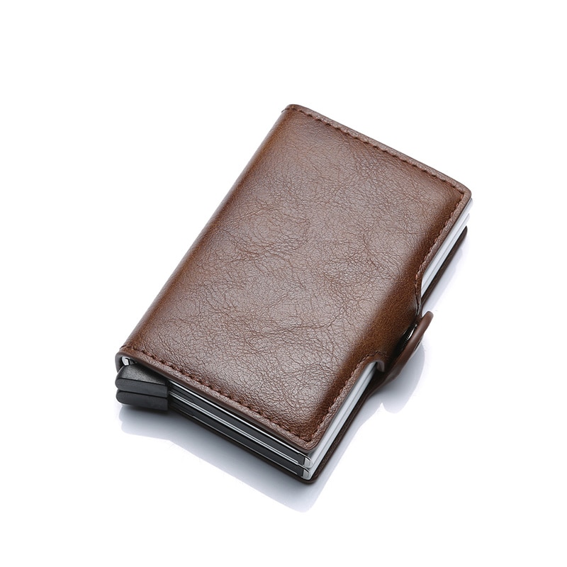 Carbon Fiber Anti Rfid Credit Card Holder Mens Double Cardholder Case Wallet Metal Business Bank Creditcard Minimalist Wallet