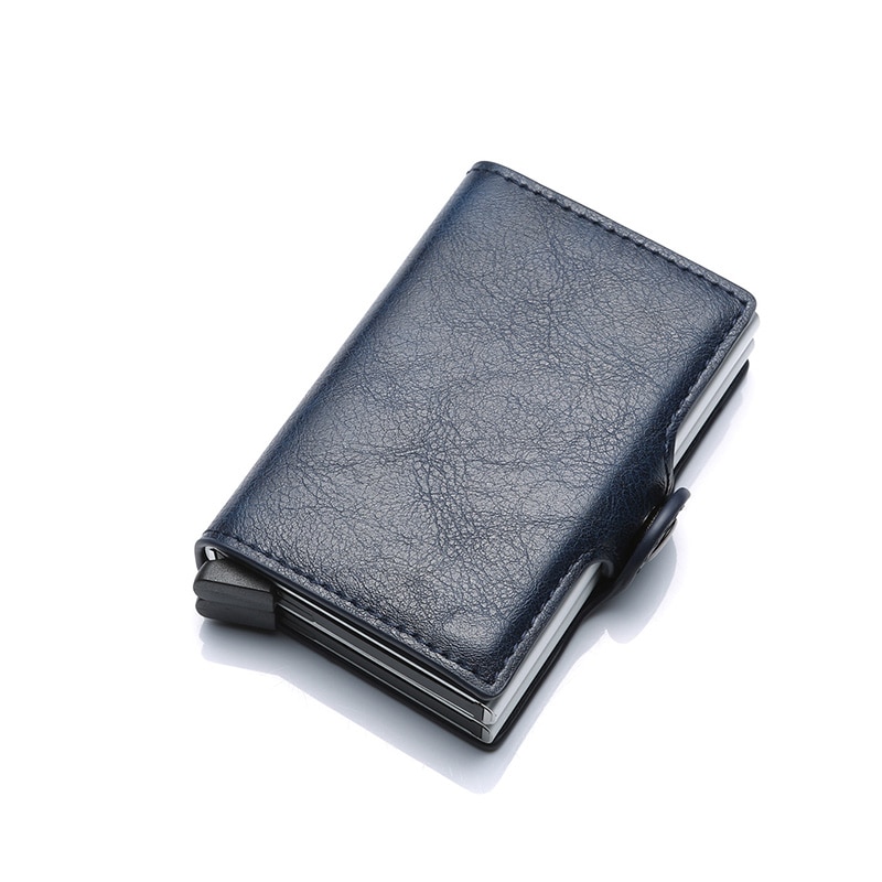 Carbon Fiber Anti Rfid Credit Card Holder Mens Double Cardholder Case Wallet Metal Business Bank Creditcard Minimalist Wallet