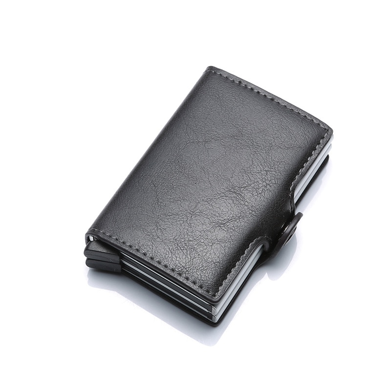 Carbon Fiber Anti Rfid Credit Card Holder Mens Double Cardholder Case Wallet Metal Business Bank Creditcard Minimalist Wallet