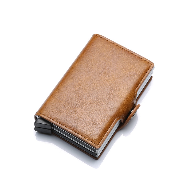 Carbon Fiber Anti Rfid Credit Card Holder Mens Double Cardholder Case Wallet Metal Business Bank Creditcard Minimalist Wallet