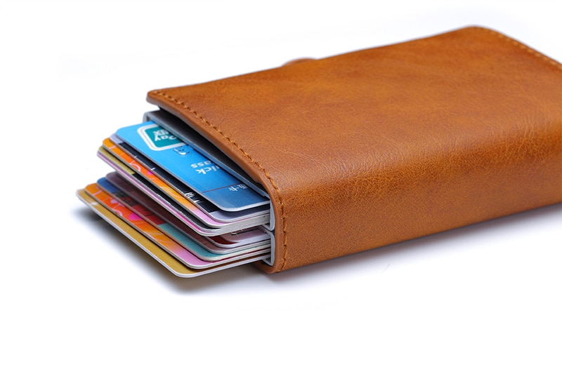 Carbon Fiber Anti Rfid Credit Card Holder Mens Double Cardholder Case Wallet Metal Business Bank Creditcard Minimalist Wallet