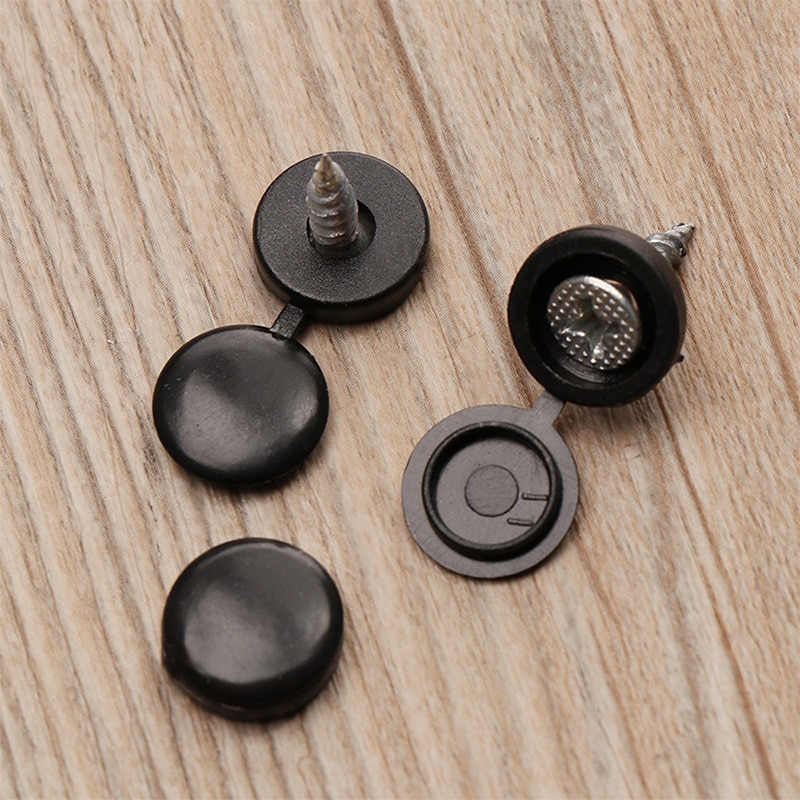 100Pcs Hinged Plastic Screw Cap Cover Fold Snap Protective Cap Button For Car Furniture Decorative Nuts Cover Bolts Hardware