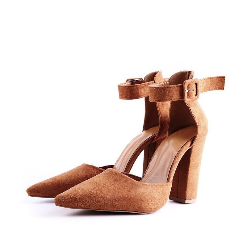 Woman Shoes Ankle Strap Platform Sandals Woman High Heel Pointed Toe Shoes Woman Black Heel Pumps Summer Lady Footwear
