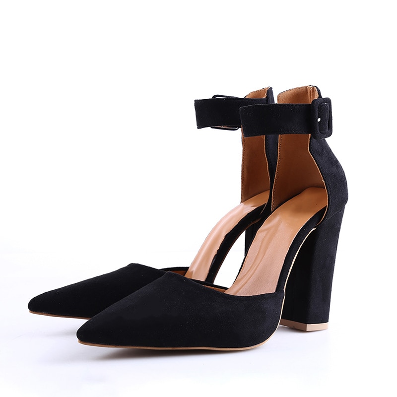 Woman Shoes Ankle Strap Platform Sandals Woman High Heel Pointed Toe Shoes Woman Black Heel Pumps Summer Lady Footwear