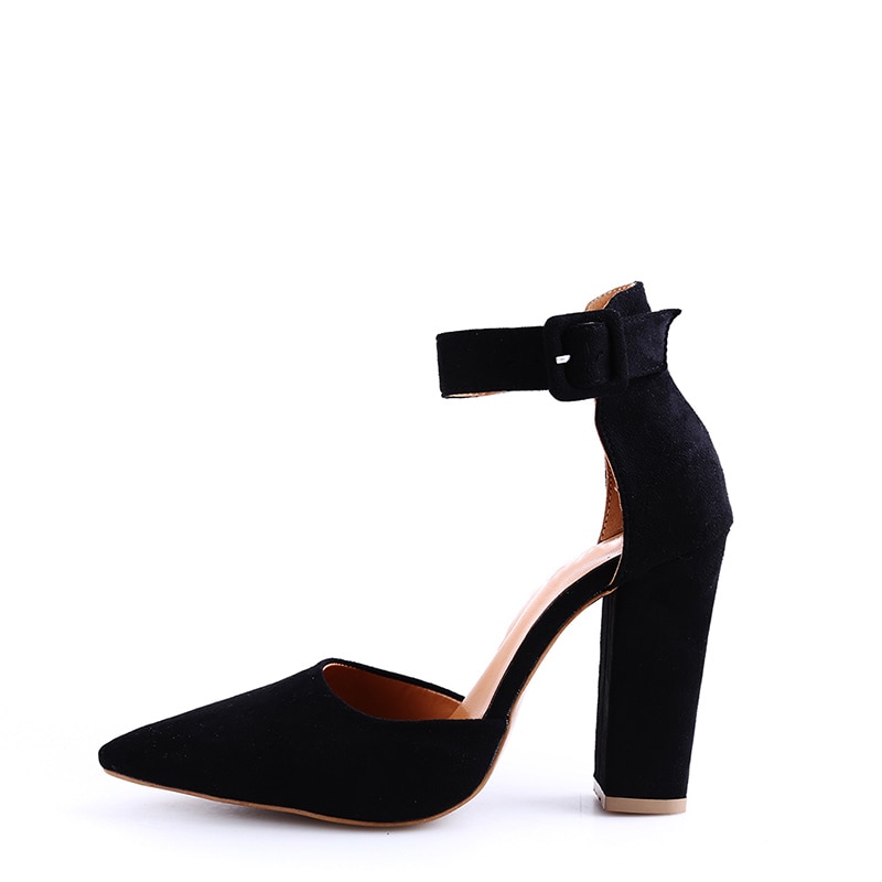 Woman Shoes Ankle Strap Platform Sandals Woman High Heel Pointed Toe Shoes Woman Black Heel Pumps Summer Lady Footwear