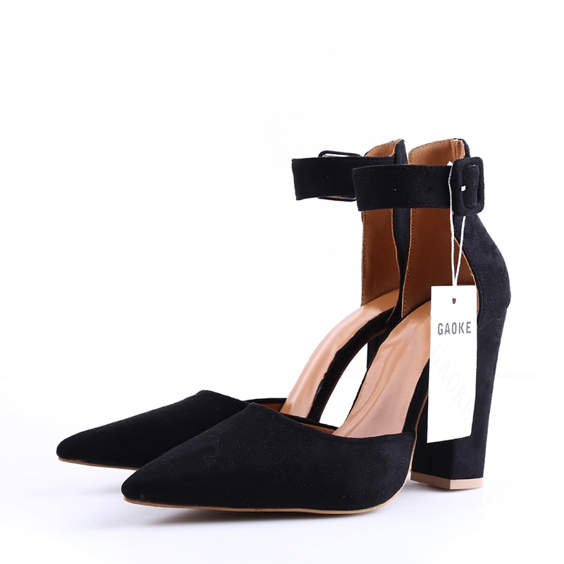 Woman Shoes Ankle Strap Platform Sandals Woman High Heel Pointed Toe Shoes Woman Black Heel Pumps Summer Lady Footwear