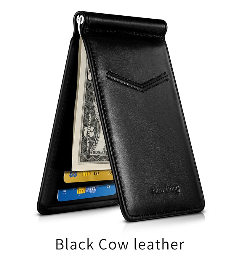 Black Carbon FIber-Look Money Clip RFID Blocking Driver License ID Cash