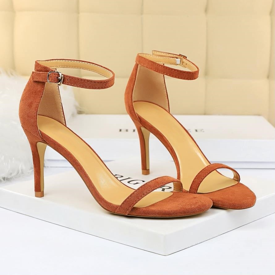 Women Open Toe Ankle Strap Stiletto Heel Dress Sandals Elegant Wedding Party Shoes Pumps High Heel 10cm 8cm