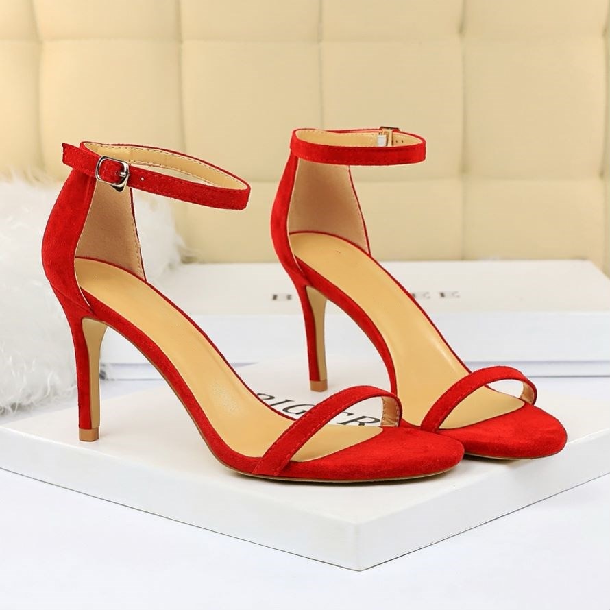 Women Open Toe Ankle Strap Stiletto Heel Dress Sandals Elegant Wedding Party Shoes Pumps High Heel 10cm 8cm