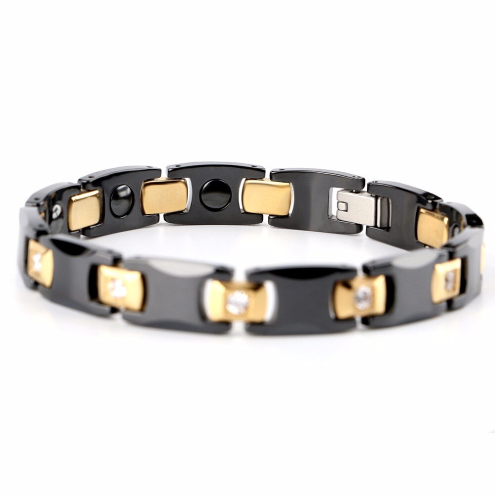 Bio Energy Black Ceramic Bracelet Bangle Health Magnetic Power Titanium Bracelets Health Chain Charms For Women Men Jewelry