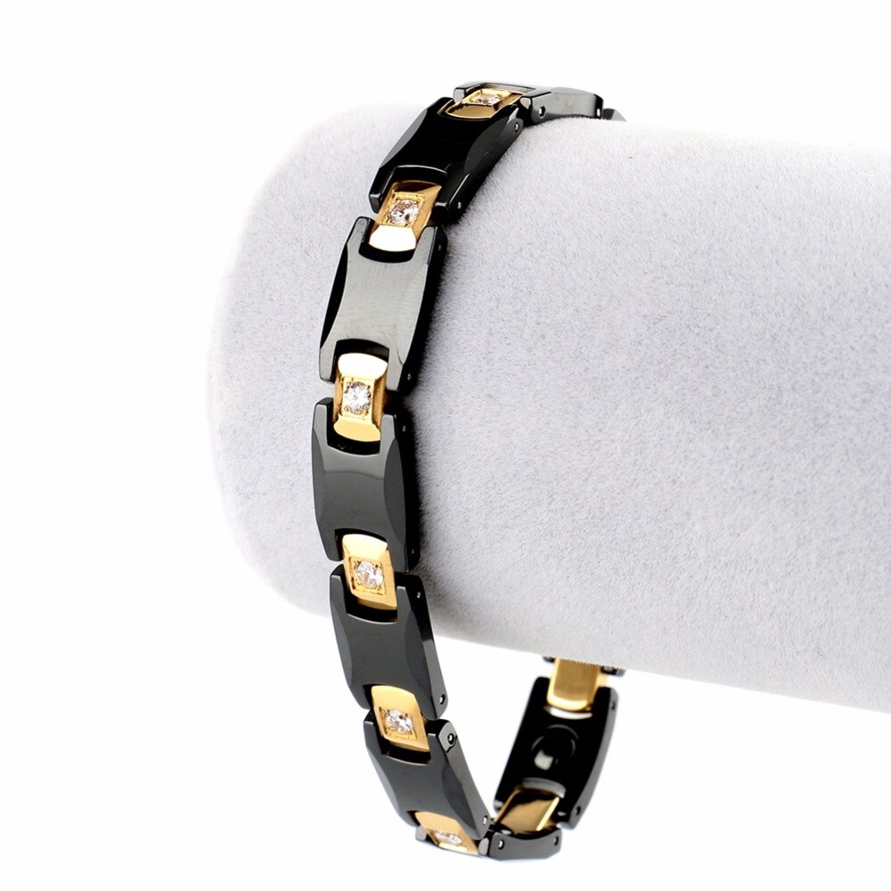 Bio Energy Black Ceramic Bracelet Bangle Health Magnetic Power Titanium Bracelets Health Chain Charms For Women Men Jewelry