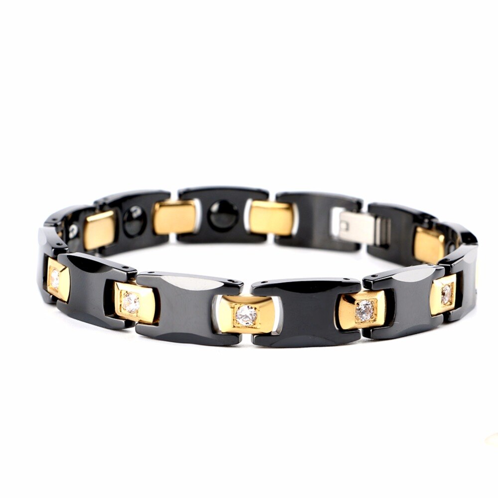 Bio Energy Black Ceramic Bracelet Bangle Health Magnetic Power Titanium Bracelets Health Chain Charms For Women Men Jewelry