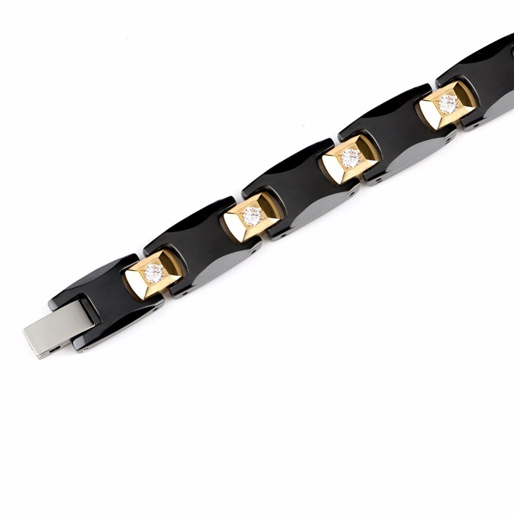 Bio Energy Black Ceramic Bracelet Bangle Health Magnetic Power Titanium Bracelets Health Chain Charms For Women Men Jewelry
