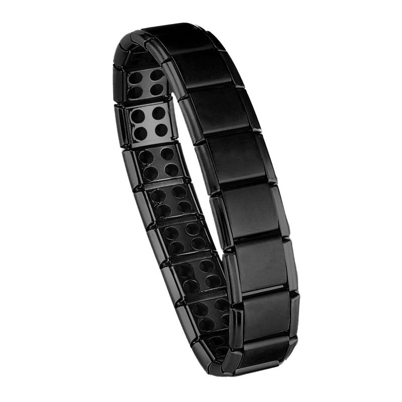 Stainless Steel Black Germanium Magnetic Chain Link Bracelet for Women Men Health Care Energy Jewelry Snoring Bracelet