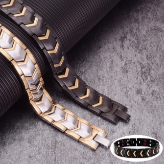 Wrist Band Magnetic Bracelet Male Black Stainless Steel Bracelet Men Hand Chain Wide Health Energy Germanium Bracelets for Men