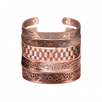 Pure Copper Bracelet Men Magnetic Vintage Adjustable 6pcs Magnets Men Cuff Bracelet Magnetic Health Energy Bracelet for Men