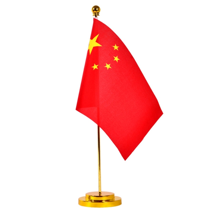 Custom Table Flag Office Desk Banner Including Flagpole Base Flag Size 8.3''x5.5'' 21x14CM