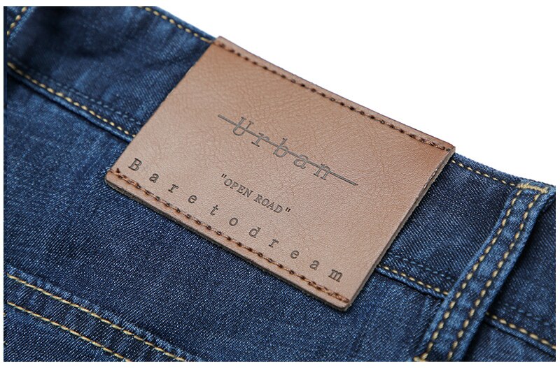 Summer Blue Men Jeans Trousers Regular Straight Full Length Stretch Jeans Oversized Casual Men's Clothes